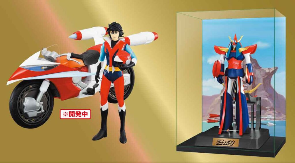 プレミアム定期購読で入手できる「スパーカーとひびき洸のフィギュア」、「ディスプレイボード＆ケース」、「神面岩背景ポスター」